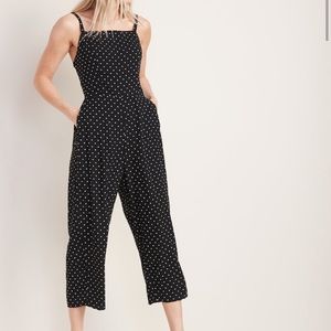 Old Navy B&W Polka Dot Jumpsuit